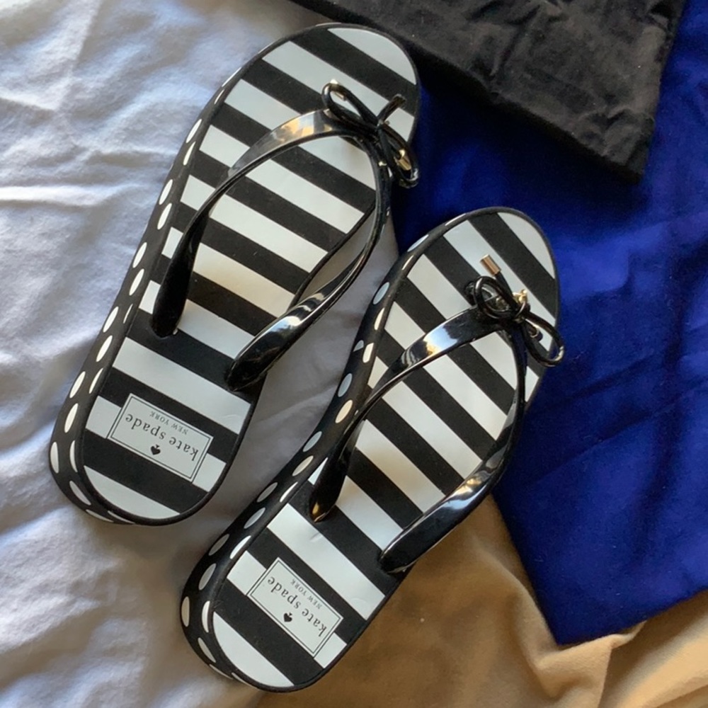 Kate Spade black and white sandals